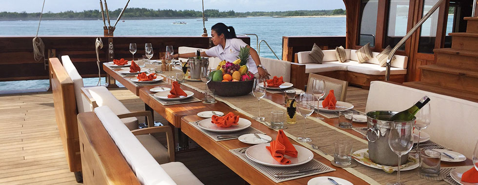 The Ultimate Luxury Lamima Liveaboard - Outdoor Dining Table